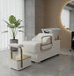 Sillón Lavacabezas Ergonómico Moderno Blanco y Dorado - Miniatura 1