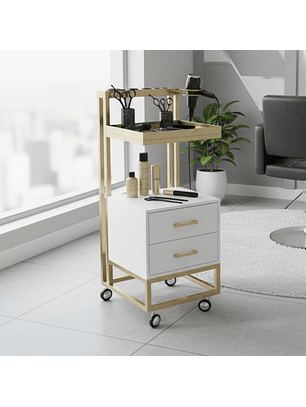 Carrito de Peluquería Gold Blanco