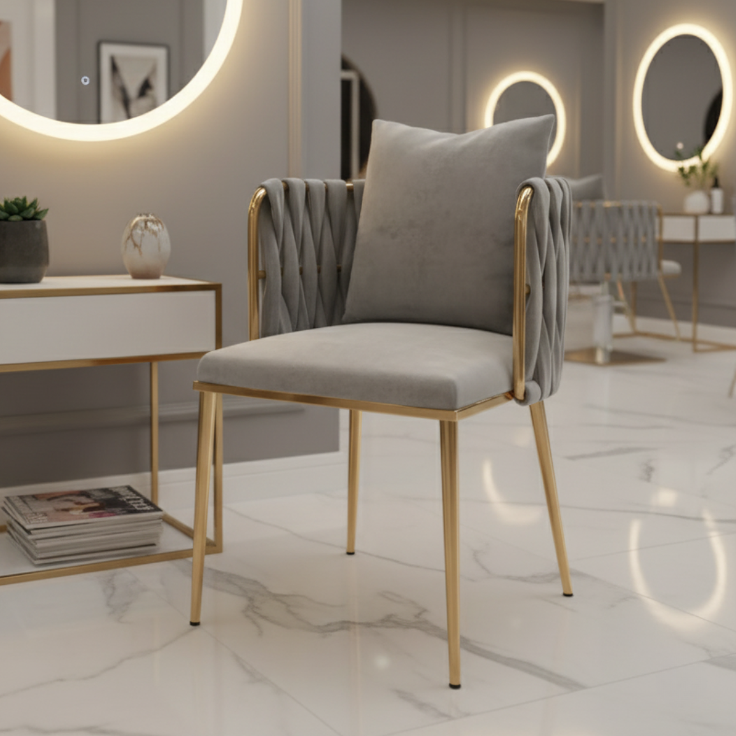 Silla Velvet Patas Doradas  7