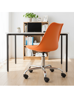 Silla Tulip de Escritorio para Manicure y Salón de Belleza Naranja
