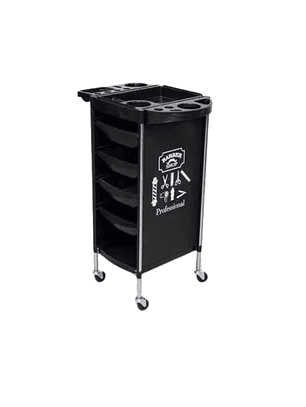 Carro Ayudante de Peluquería Negro 4 Bandejas
