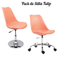 Set de SiIla Tulip con Ruedas y Base Circular - Miniatura 15