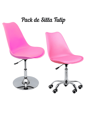 Set de SiIla Tulip con Ruedas y Base Circular