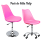 Set de SiIla Tulip con Ruedas y Base Circular - Miniatura 1