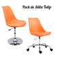 Set de SiIla Tulip con Ruedas y Base Circular - Miniatura 5