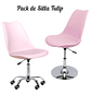 Set de SiIla Tulip con Ruedas y Base Circular - Miniatura 3