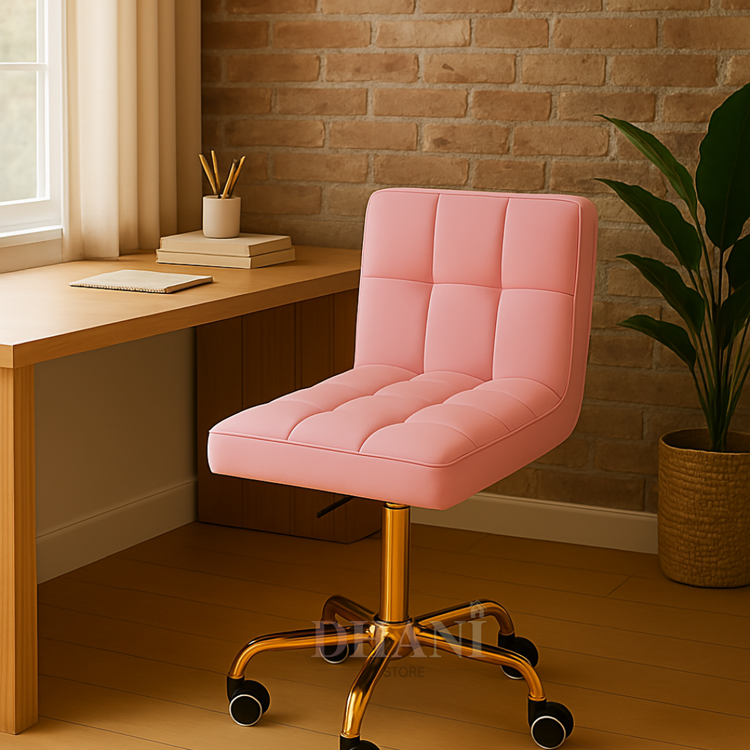 Silla de Felpa con Rueda para Salón De Belleza 1