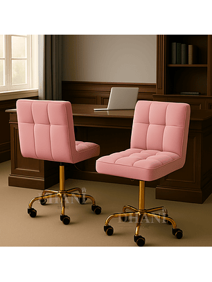 Silla de Felpa con Rueda para Salón De Belleza