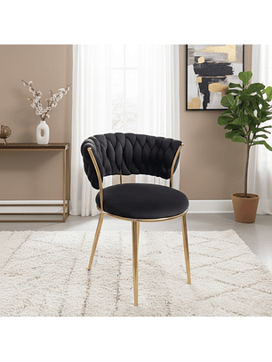 Silla Trenzado Terciopelo Gold Linea Premium 