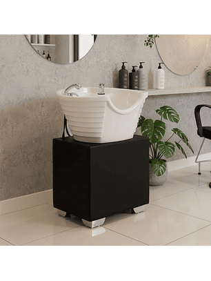 Lavapelo Compacto de Cerámica con Base Negra