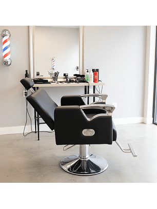 Sillón de Barberia Negro Ecocuero
