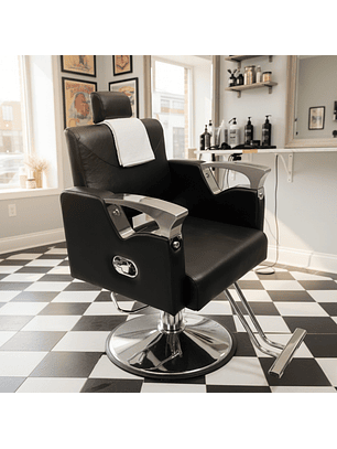 Sillón de Barberia Negro Ecocuero