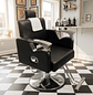 Sillón de Barberia Negro Ecocuero - Miniatura 1