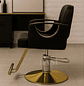 Sillón Peluqueria y Barbero con Detalles de Botones Negro Y Dorado - Miniatura 4