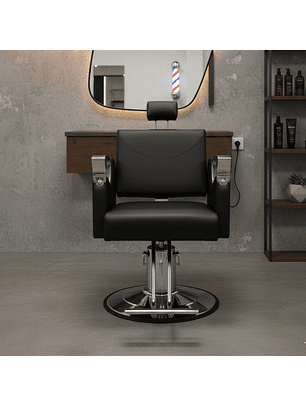 Sillón de Barbero Reclinable con Soporte de Cabeza 