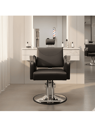 Sillón de Barbero Reclinable con Soporte de Cabeza 