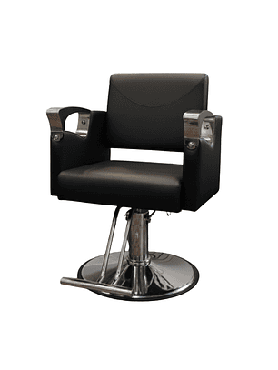 Sillón de Barbero Reclinable Negro Con Plateado 