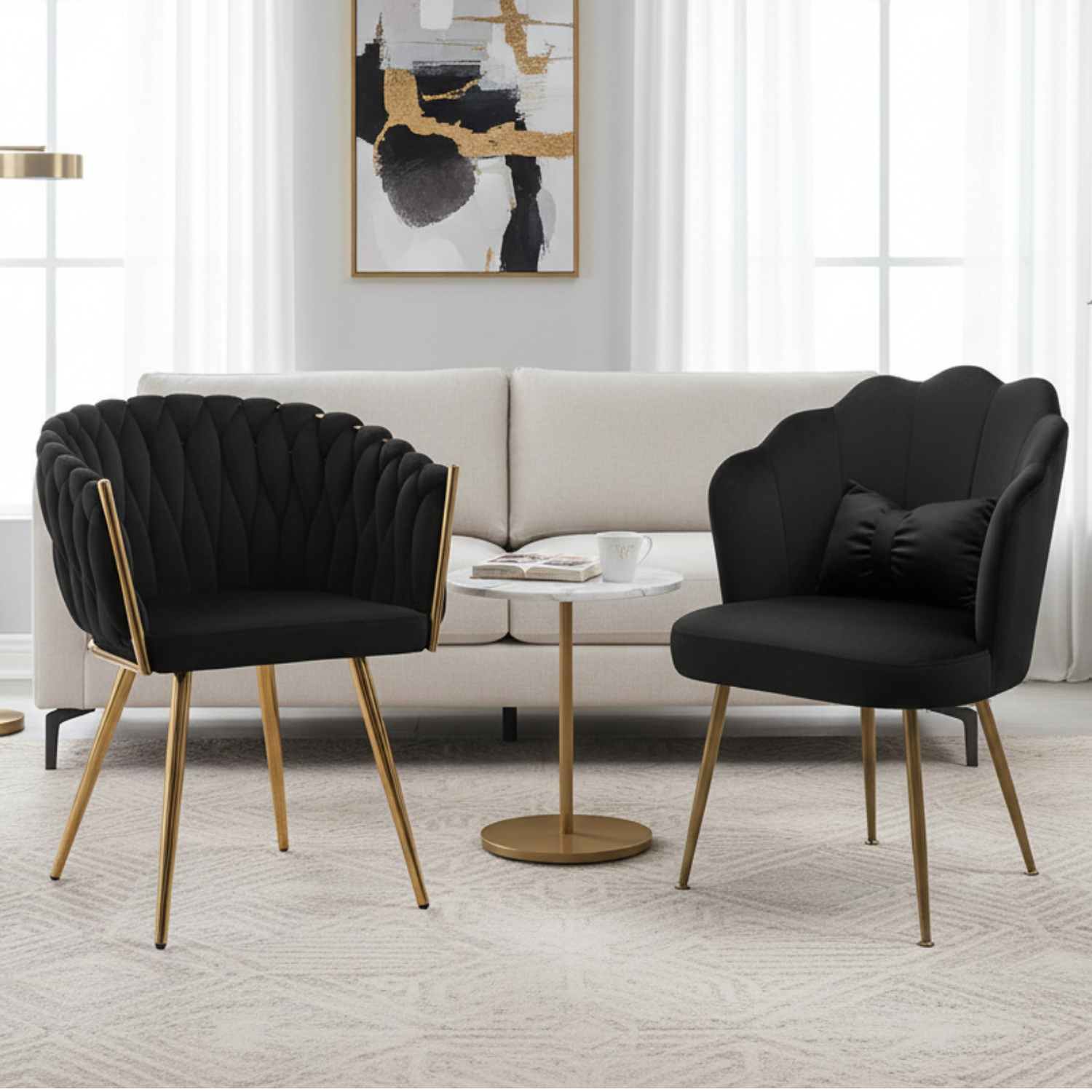 Set de Salón de Belleza Para Manicure 2 Sillas Tejidas 1