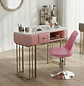 Set de Salón de Belleza Para Manicure Mesa Efecto Mármol y Silla Tulip - Miniatura 1
