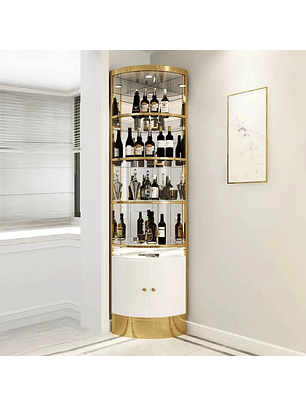 Mueble de Exhibición Blanco con Dorado Para Salón de Belleza o Bar