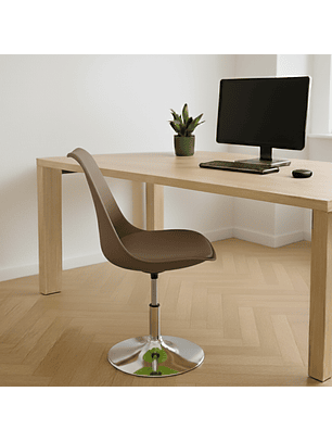 Silla Con Base Circular para Salón De Belleza u Oficina Color Café