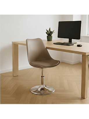 Silla Con Base Circular para Salón De Belleza u Oficina Color Café