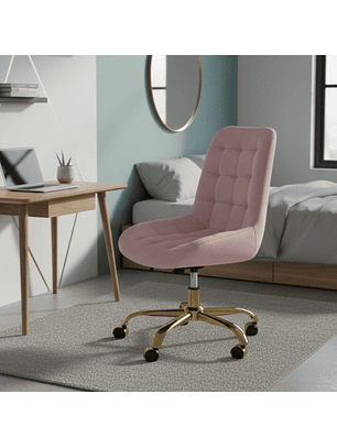 Silla Botón Escritorio Rosa