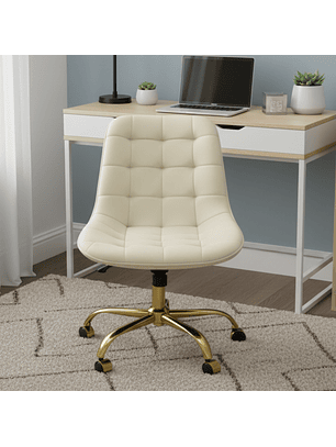 Silla Botón Escritorio Beige
