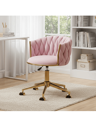 Silla Botón Trenza Rosa