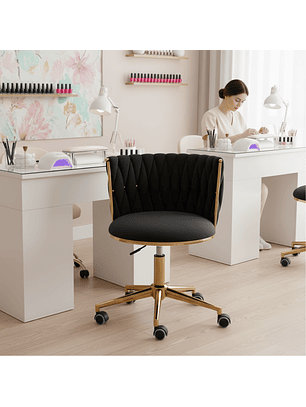 Silla Botón Trenza Negra