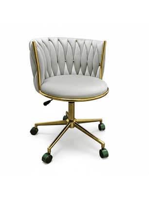 Silla Botón Trenza Gris