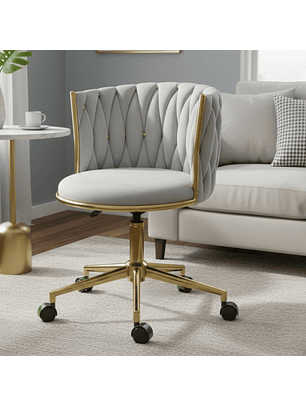 Silla Botón Trenza Gris