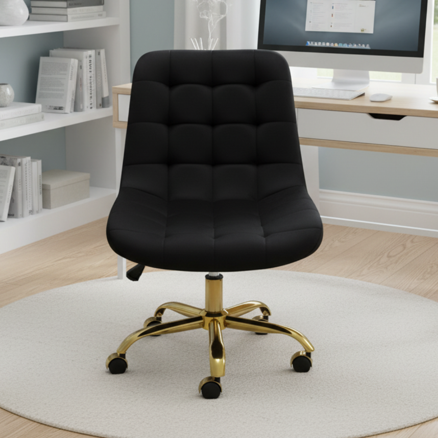 Silla Botón Escritorio Negro 1