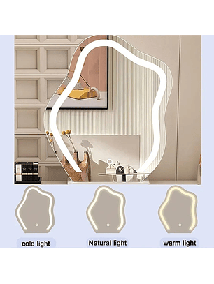 Tocador de Lujo Blanco con Luces Led y Parlante 