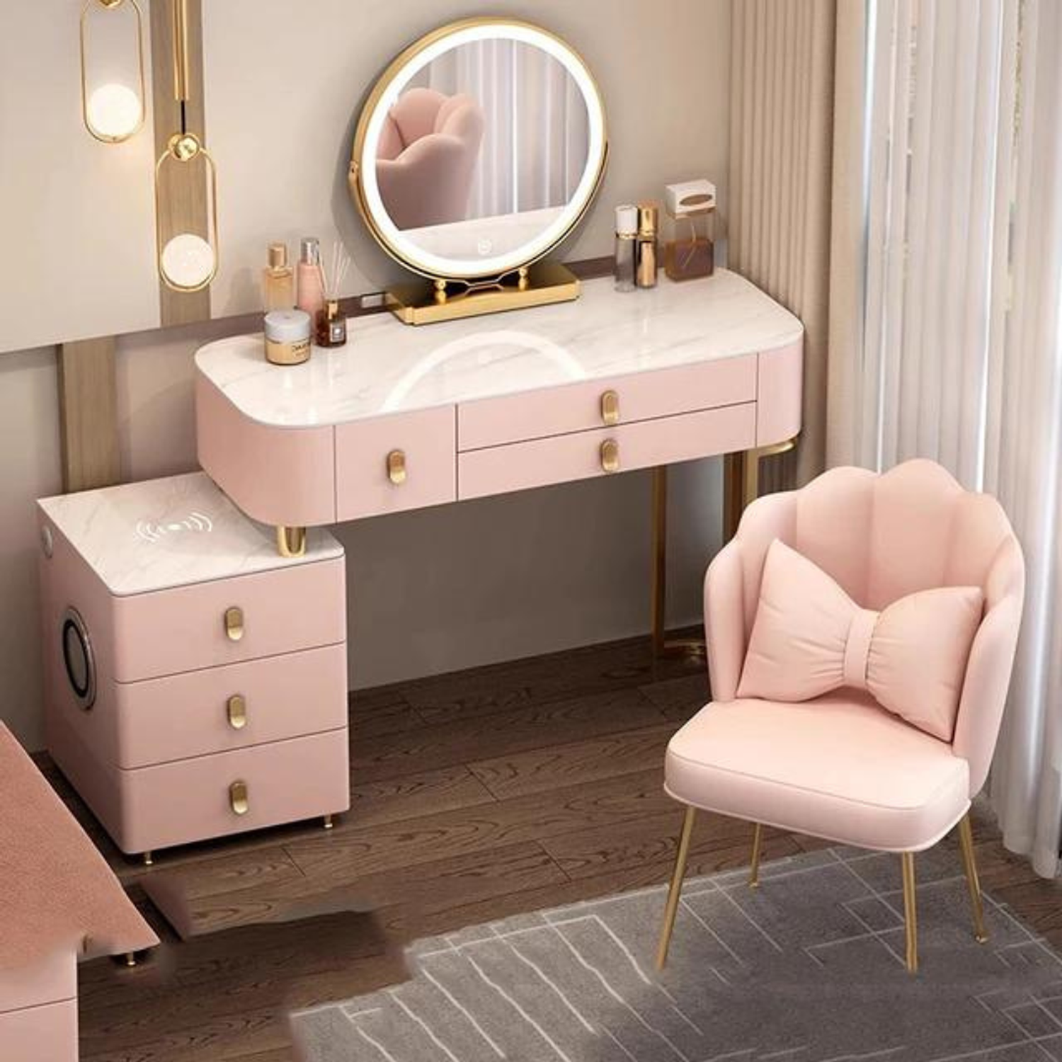 Tocador con Cubierta Efecto de Mármol 1