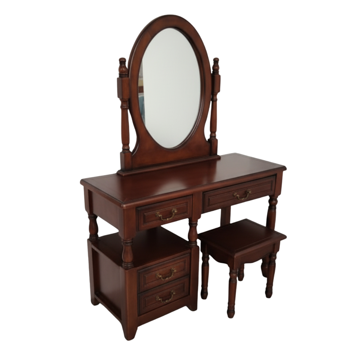 Tocador con Espejo Clasico Caoba  6