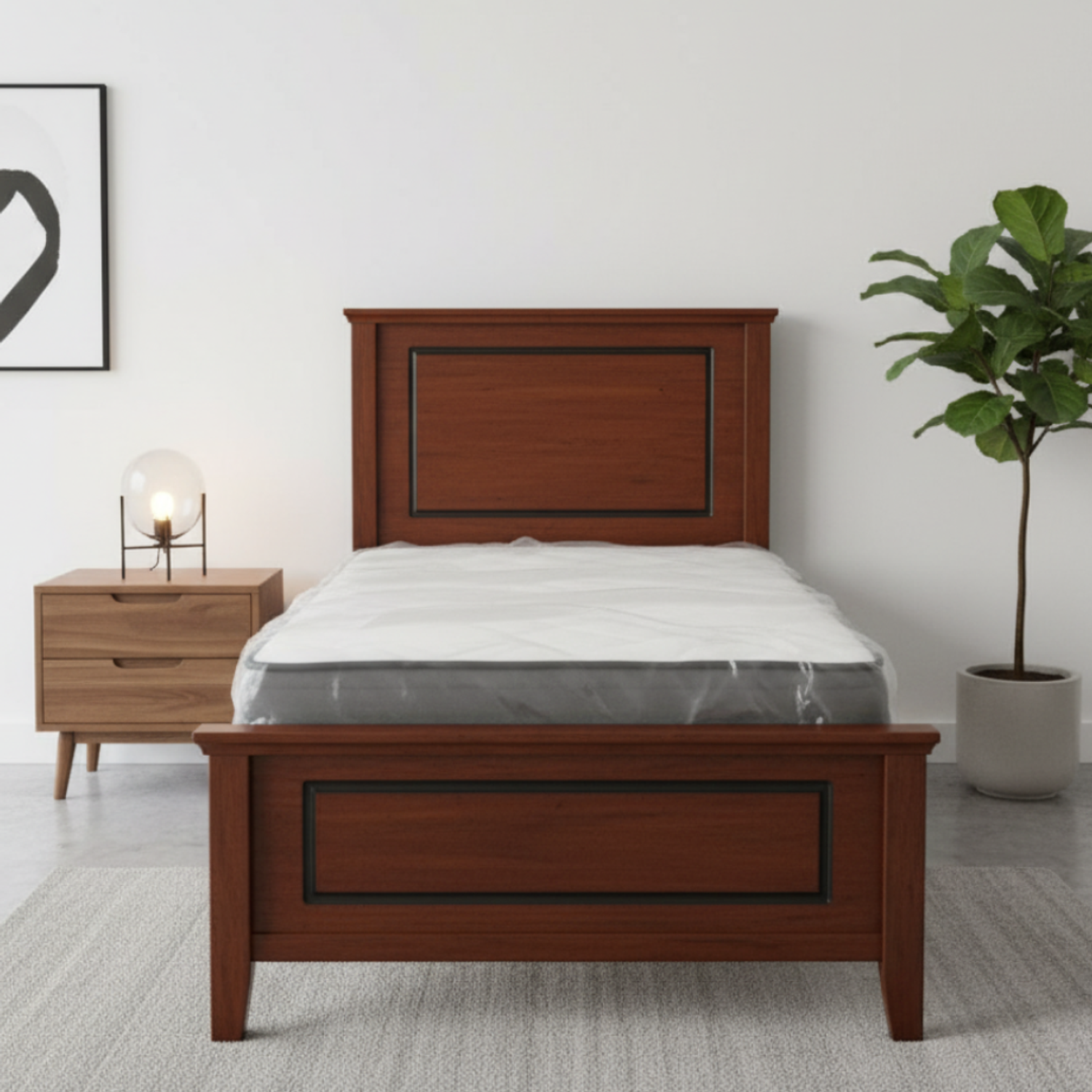 Cama Individual Color Caoba  1