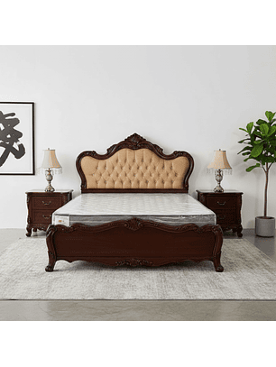 Cama Beige Capitoné King