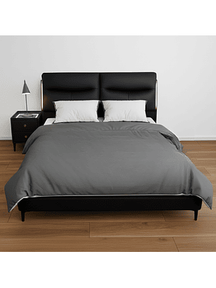 Cama Negro con Luces en Respaldo