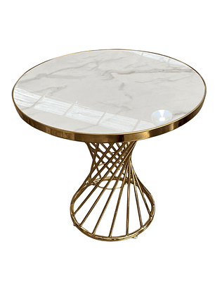 Mesa De Cafetería Base Dorada 70cm