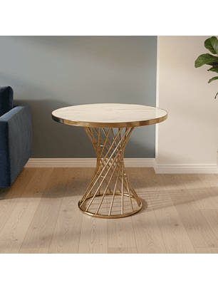 Mesa De Cafetería Base Dorada 70cm