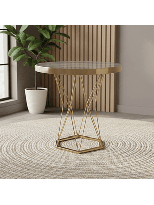 Mesa Lateral Efecto Mármol Gris