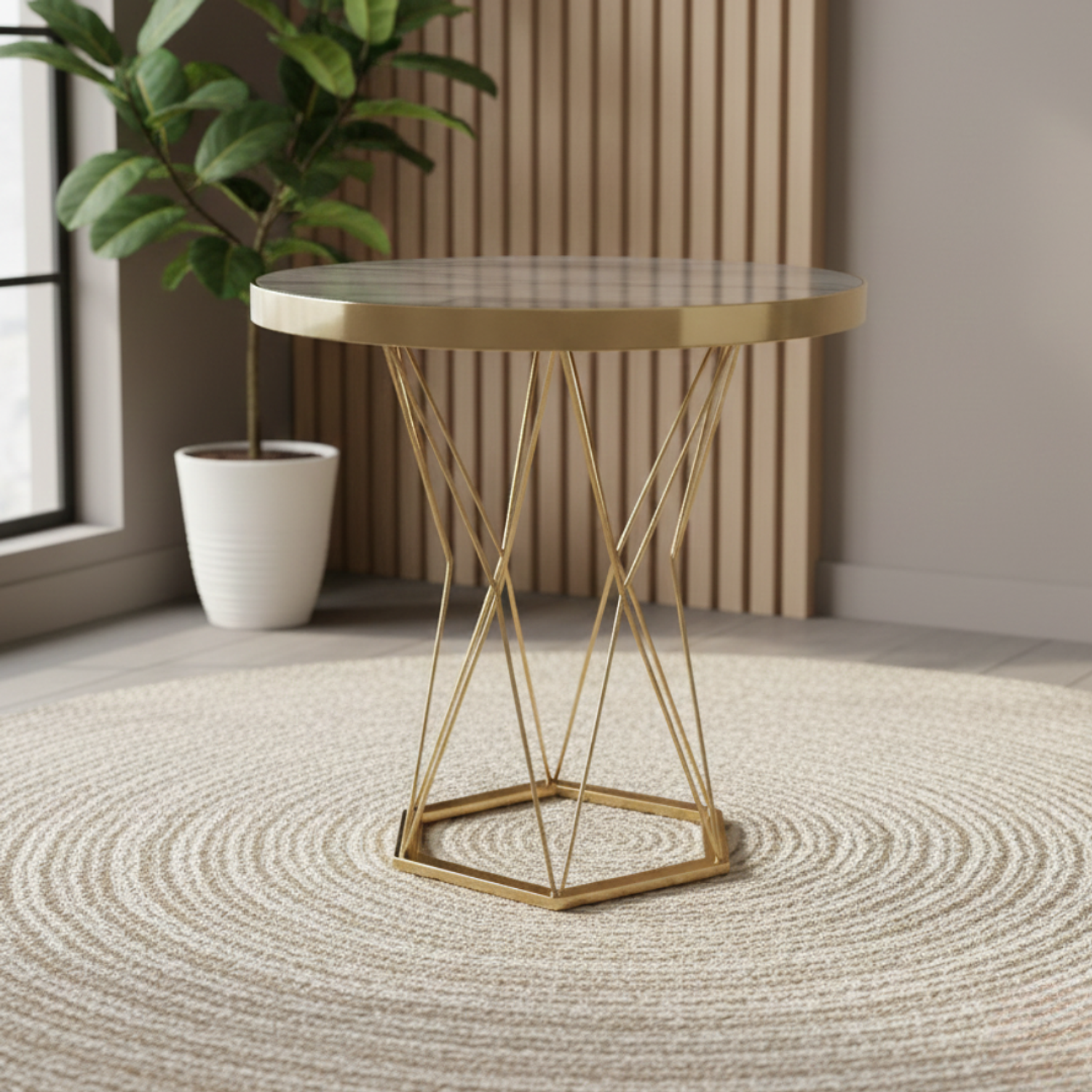 Mesa Lateral Efecto Mármol Gris 1