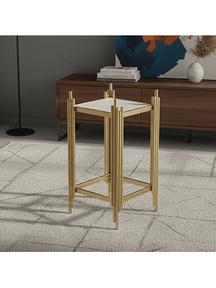 Mesa Lateral Postmoderna Cuadrada Cubierta Acrílica 