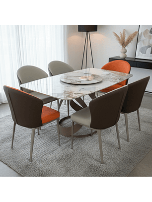  Comedor Italia Cubierta en Piedra Sinterizada 6 sillas