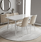 Juego de Comedor Blanco con 4 Sillas Color Beige - Miniatura 2