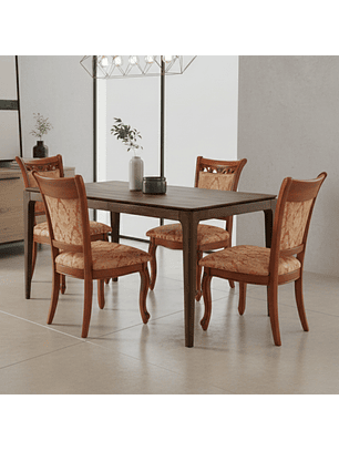 Juego de Comedor de 4 Sillas con Detalles en el Tapiz 