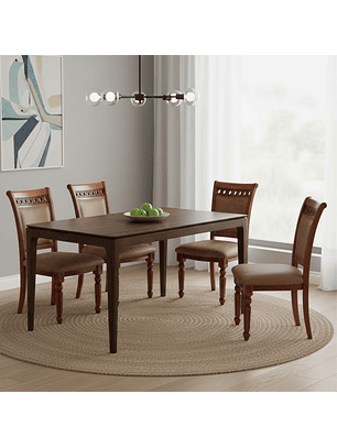 Juego de Comedor Acolchado de 4 Sillas