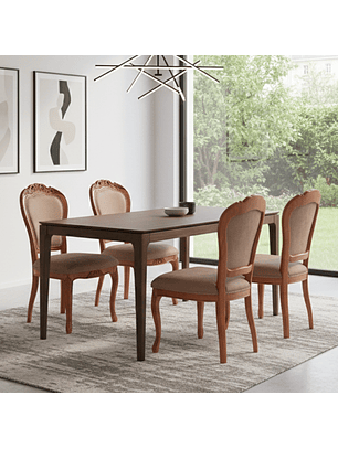 Juego de Comedor de madera de 4 Sillas