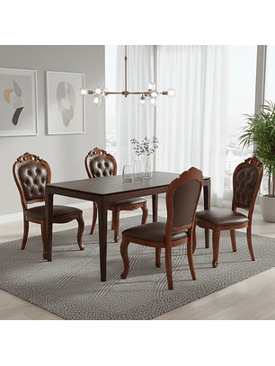 Juego de Comedor Capitoné de 4 Sillas 